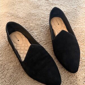Birdies The Heron Black Suede Flats
